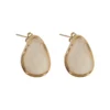 Aretes Grecia Blanco Aretes clásicos de gota Grecia en acero inoxidable y piedra ónix blanco.