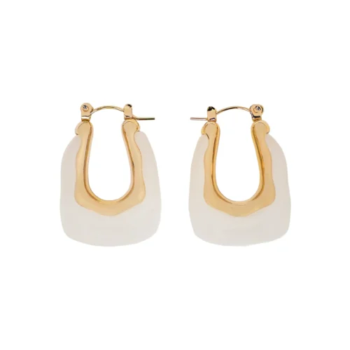 Arracadas elegantes Isadora con cuarzo selenita blanco y acero inoxidable.