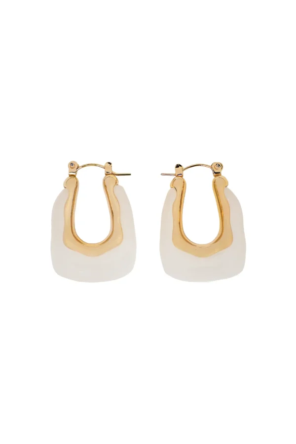 Arracadas Isadora Blanco Arracadas elegantes Isadora con cuarzo selenita blanco y acero inoxidable.