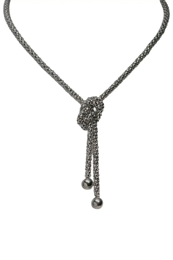 Cadena larga plateada de acero inoxidable modelo Deborah estilo mix and match.