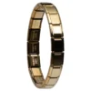 Pulsera Italiana Dorada Pulsera elástica italiana de eslabones planos dorados acero inoxidable estilo Y2K.