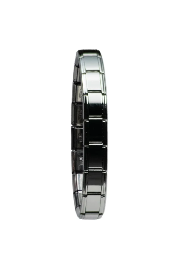 Pulsera Italiana Plateada Brazalete tipo correa de reloj plateado pulsera italiana acero inoxidable modular.